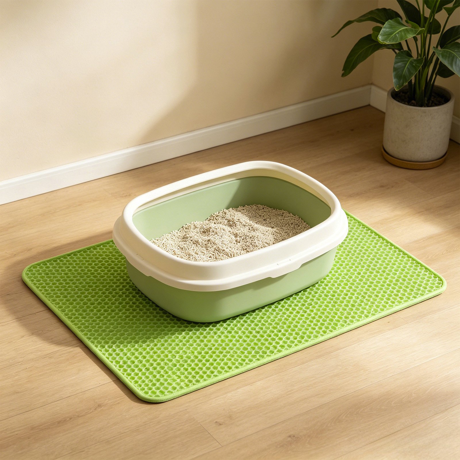 AuroraX Litter Mat for Indoor Cats Cat Litter Box Mat Accessory Urine-Proof Washable Soft Waterproof Pet Litter Supplies for Home Green National Dog Day International Cat Day
