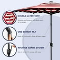 thumbnail image 4 of Abba Patio 9ft Outdoor Market Patio Umbrella w/ Push Button Tilt and Crank, 6 Ribs, Star-Spangled, 4 of 7