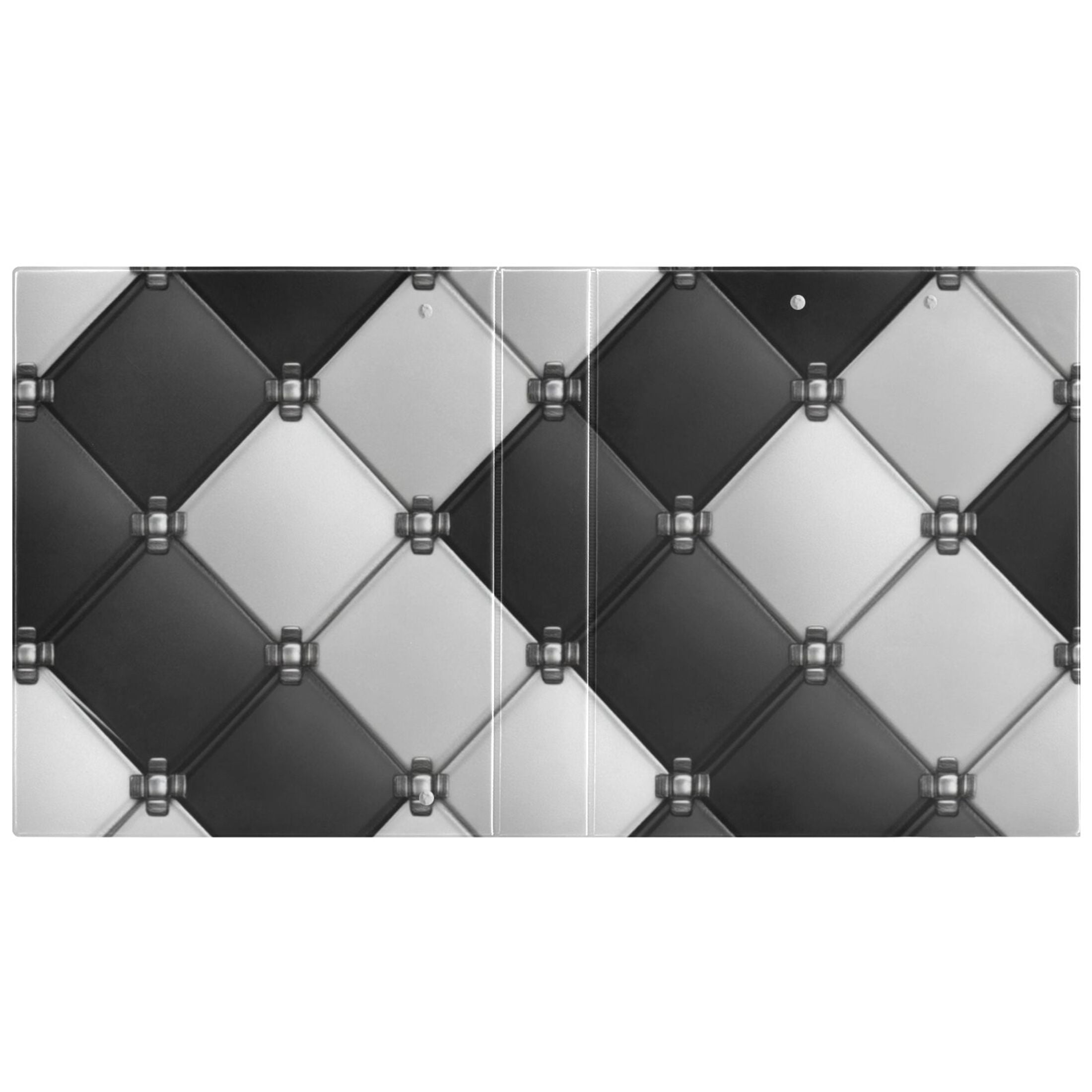 Black and White Grids 3 Ring Binders 1.5 inch Hardcover File Folders with Interior Pockets A4 Size Organizer for School Office Hospital Set of 2