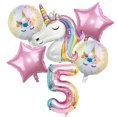 thumbnail image 3 of Globo de unicornio de 32 pulgadas, juego de globos de aluminio con números, decoración para fiestas de cumpleaños, vajilla desechable de unicornio para niños, suministros para fiestas de baby shower, 3 of 5