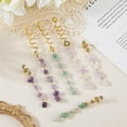 thumbnail image 3 of 1 Box 6Pcs 6 Styles Natural Stone Hair Jewelry Snake Hair Braid Gold Metal Alloy Green Aventurine Rose Quartz Amethyst Dreadlock Coil Cuff Clip for DIY, 3 of 6