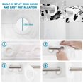thumbnail image 3 of No Hook Shower Curtain with Built-in Rings - Vintage Black Floral Washable Waterproof Fabric Bathroom Curtains for Hotel,Rentals, 66 X 72 Inch Long , Abstract Flower Blooms, 3 of 9