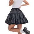 thumbnail image 3 of INSPIRE CHIC Women's Length Crinoline Prom Evening Wedding Dress Petticoats Underskirt Tutu Half Slips S Black 50cm, 3 of 5