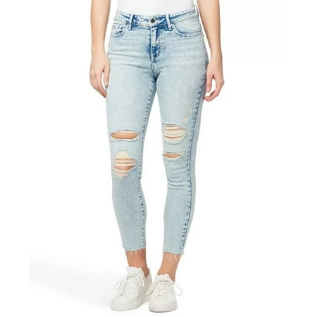 William Rast Ripped Mid-Rise Ankle Skinny Jeans- Light Wash 27 0