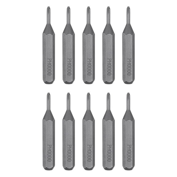 Uxcell 10pcs PH0000 Phillips Screwdriver Bit 5/32" Hex Magnetic Cross Head S2 Steel