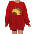 thumbnail image 1 of Nouveaux Hauts pour Femmes 2023 Mode Imprimé Col Rond Chandail Manches Longues Blouse Confortable Chandail en Molleton Coupe Décontractée Chandail en Molleton Oversize pour Femmes, 1 of 3