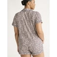 thumbnail image 4 of Joyspun Women's Dreamy Soft Collection Notch Collar Top and Shorts Pajama Set, 2-Piece, Sizes XS-3X, 4 of 6