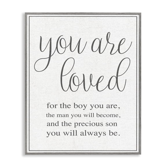 Stupell Industries Traditional You Are Loved Gray Framed Giclee Art, 24 x 30, by Lil' Rue