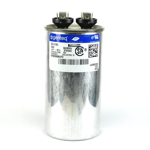 1pc Genteq Motor Capacitor #27L1185 40MFD 40uF 370VAC 50/60Hz, General Purpose
