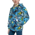 thumbnail image 2 of Lsque snow board blue Patten Youth Hoodie Sweatshirt Pullover with Kangaroo Pocket Boys and Girls Hoodie Warm Hoodie for Kids-X-Large, 2 of 6