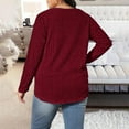thumbnail image 4 of Posijego Plus Size Tops for Women Spring Fall Long Sleeve Shirts Women V Neck Fashion Knit Blouses XL-5XL, 4 of 7