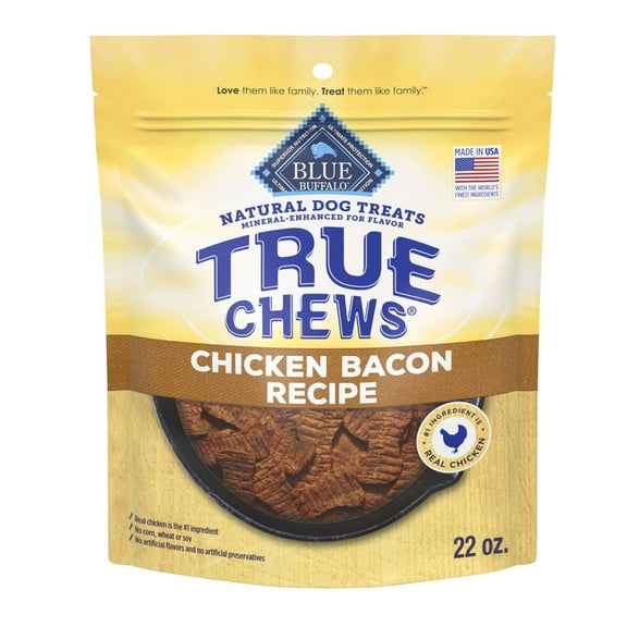 Blue Buffalo True Chews Dog Treats, Chicken Bacon Recipe, 22-oz Bag
