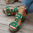 thumbnail image 5 of WRKEKC Womens Sandals Solid Round Toe Thick Sole High Heel Thick Heel Slippers for Ladies Summer Versatile Shoes, 5 of 9