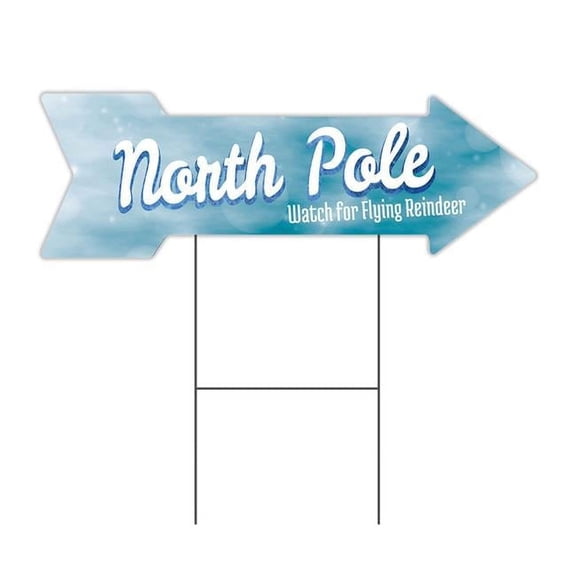 SignMission C-ARROW10-999703 10 x 30 in. Corrugated Plastic Single Sided Arrow Sign - North Pole