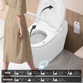 thumbnail image 4 of Smart Toilet Bidet Combo with Foot Sensor Open Cover/Seat, Self-Cleaning Nozzle, Heated Seat, Night Light, Knob Control, Power Outage Flushing, Soft Close, Auto Flush, with Remote Control, 4 of 15