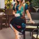 thumbnail image 3 of Balery Colorful Flower Bird Vestidos sueltos de manga corta para mujer, vestidos de verano 2025, vestidos casuales de corte A con vuelo., 3 of 6