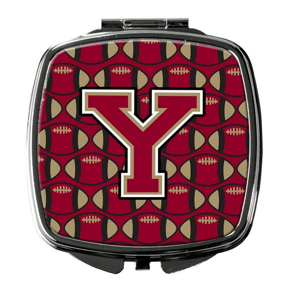 Letter Y Football Garnet and Gold Compact Mirror