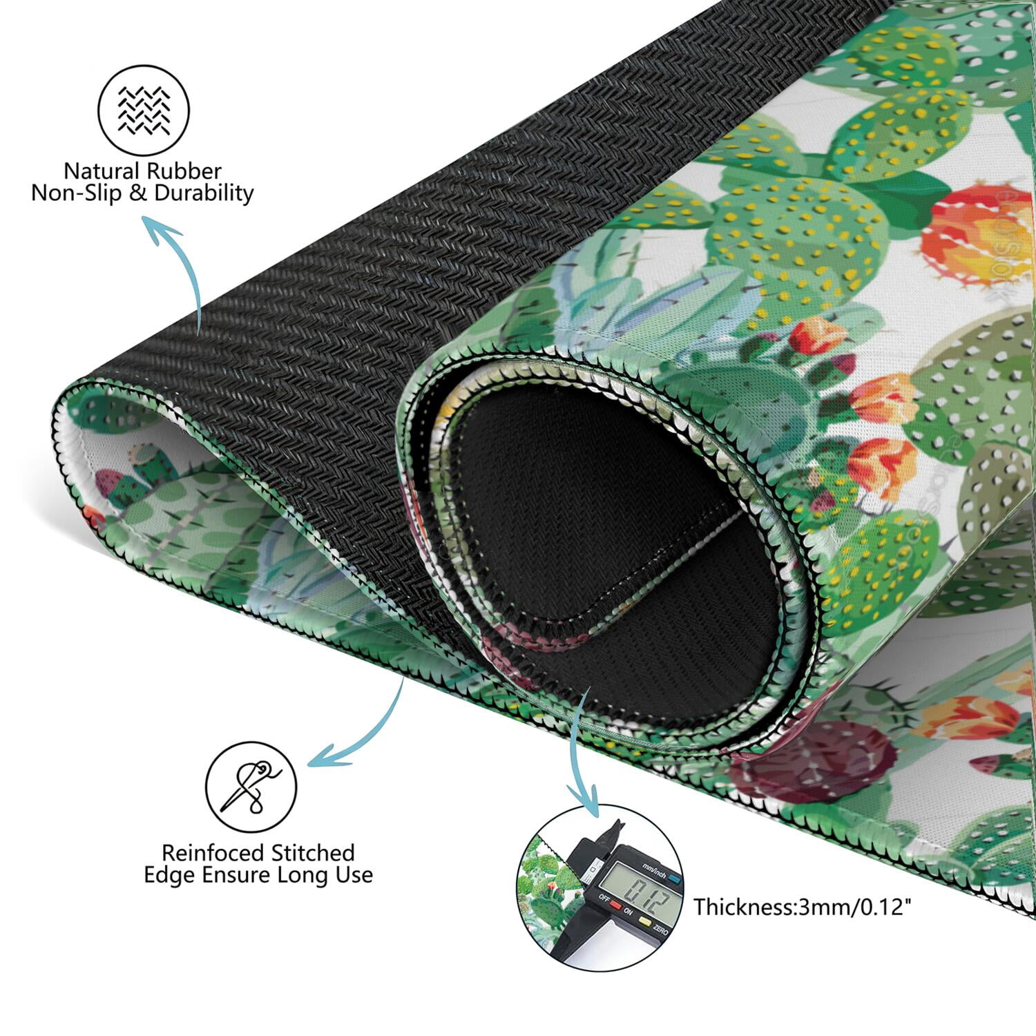 31.5 Inch Plants Design Mahjong Table Pad Made of Durable Rubber with Anti-Slip Non-Slip Surface and Noise Reducing Technology for Card Games Board Games Tiles