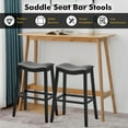 thumbnail image 5 of Gymax Set of 4 Saddle Bar Stools Bar Height Kitchen Chairs w/ Rubber Wood Legs Black, 5 of 10