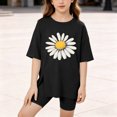 thumbnail image 4 of Tdoqot Girls Graphic T Shirts- Causal Summer Fashion Cute Short Sleeve Kids Basic Tees Black Size 6, 4 of 6
