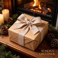 thumbnail image 4 of Clearance Christmas Burlap Wired Ribbon Roll, 2.48 Inch x 10 Yards Natural Linen Edge Craft Ribbon for Wreath Tree Holiday DIY, 4 of 7
