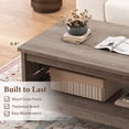 thumbnail image 4 of 2-Tier Farmhouse Coffee Table with Open Shelf, Rectangular Center Table for Living Room, Oak, 4 of 9
