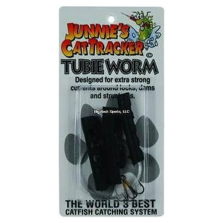 Cat Tracker CTTU3-Black Tubie Worm Black 3 Pack Fishing Lure