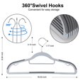thumbnail image 2 of Perchas de plástico, paquete de 50 perchas resistentes para ropa seca y húmeda con almohadillas antideslizantes, ahorro de espacio, organizador súper ligero de 0,2 pulgadas de grosor, 2 of 7