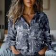 thumbnail image 5 of Chuancc Long Sleeve Blouse Long Sleeve Business Top Dressy Floral Printed Fall Outfits Full Sleeve Tops For Women Womens Long Sleeve Tops Dressy Casual Collared Shirts For Women Black L, 5 of 7