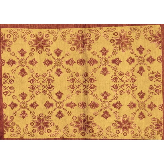 Ahgly Company Indoor Rectangle Abstract Brown Modern Area Rugs, 3' x 5'