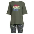 thumbnail image 5 of Secret Treasures Women's and Women's Plus Short Sleeve T-Shirt and Bike Shorts, 2-Piece Pajama Set, 5 of 5