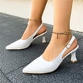 thumbnail image 3 of Heels for Women Closed Toe Strappy Pointed High Heel Pumps Wedding Evening Dress Shoes Women's Summer Comfortable Casual Buckle-Decorated Shoes, 3 of 8