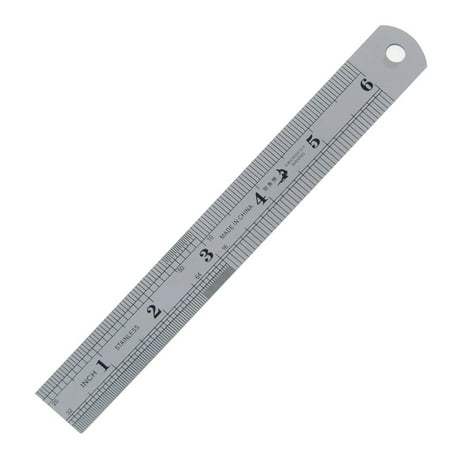 Unique Bargains Metric 15cm Scale Double Side Stainless Steel Straight Ruler 6"