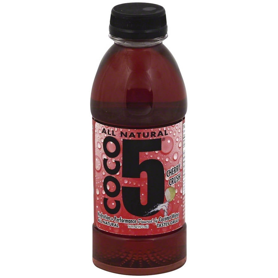 Coco5 Cherry Crush Coconut Water, 16 fl oz, (Pack of 12)