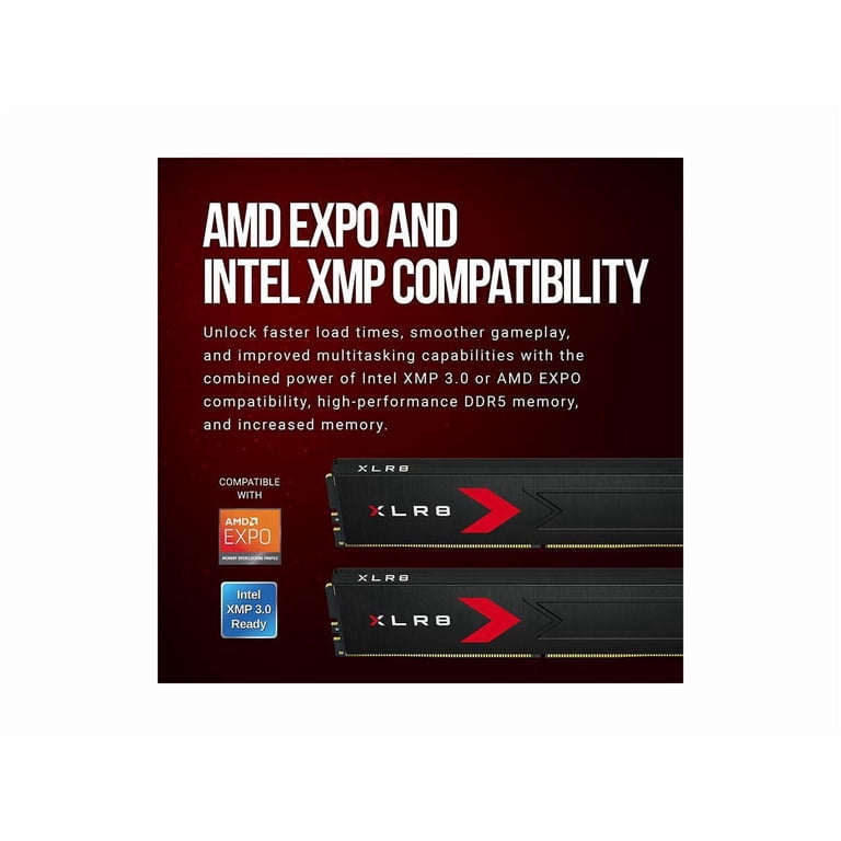 PNY XLR8 Gaming 32GB (2x16GB) DDR5 RAM 6400MHz CL36 -48-48-104 1.4