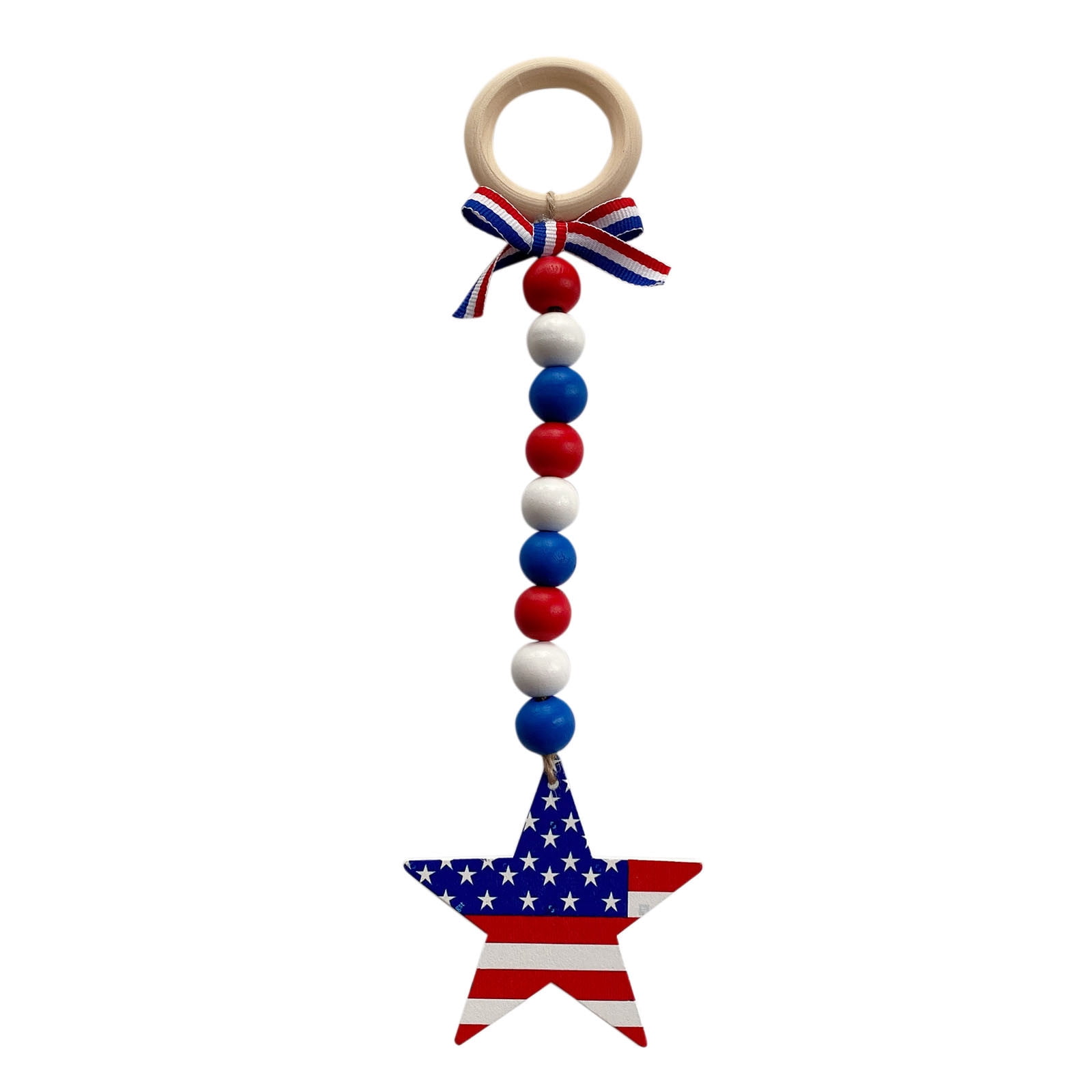 Details about   Colored Wooden Beads Tassel String Garland Pendant Independence Day Home Decor 