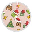 thumbnail image 1 of Faldas para árbol de Navidad Grin-Ch de 48 pulgadas, tapete para árbol de Navidad para fiestas de invierno, falda para árbol de Navidad para decoraciones navideñas rústicas, 1 of 8
