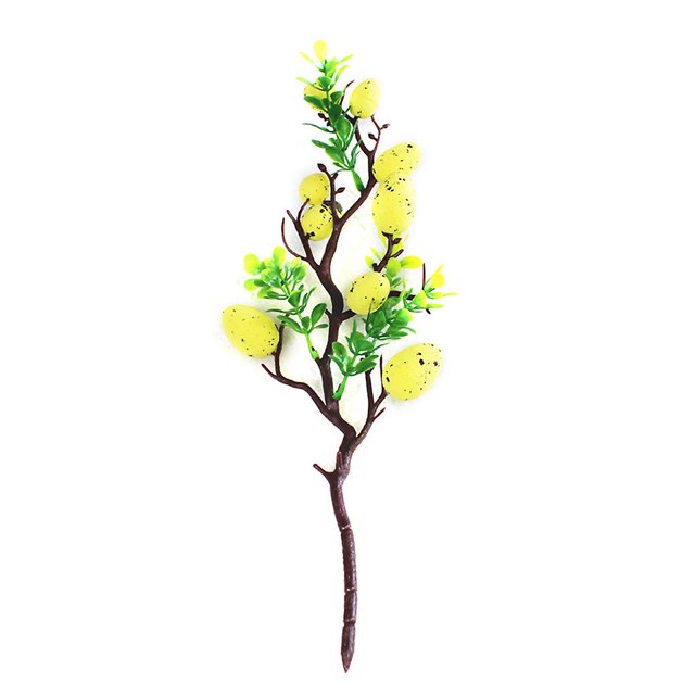 YellowEaster Decoración Huevos Árbol Ramas de plantas artificiales Huevos de pájaros pintados Ramos esquí esquí Gafas de esquí