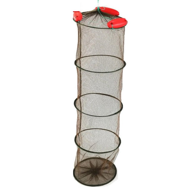 24 Layers Portable Foldable Fishing Floating Fish Net Shrimp Mesh Allows Fish