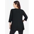 thumbnail image 3 of Jessica London Women's Plus Size Swing Tunic Oversized Long Blouse, 3 of 6