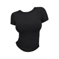 thumbnail image 4 of BILIKEYU 3PC 3PC Women's Y2K Crop Tops, Aesthetic Going Out Shirts Short Sleeve Slim Fit Hollow Knot Tee Summer Trendy Y2K Clothes for Teen Girls Tween Streetwear Fashion 2026, Purple, 4 of 5