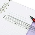 thumbnail image 3 of 4 Pcs Plastic Page Marker Snap-in Bookmark Ruler Binder Ruler for A5 A6 Size 6-Hole Notebook Filler - Clear and Black, 3 of 7