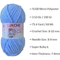 thumbnail image 3 of Velvet Chenille Yarn Super Bulky Soft Yarn - 100g (75.4 yds) - Baby Blanket Yarn for Knitting Amigurumi Fancy Yarn for Crochet Weaving Crafts - Will Not Break or Splinter, 3 of 8