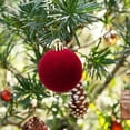 thumbnail image 5 of 6Pcs Velvet Christmas Ornaments Balls Flocked Christmas Tree Ball Hanging Ornaments Shatterproof Xmas Bulbs Decorations Set Velvet Ornament Balls for Holiday Wedding (Red), 5 of 8