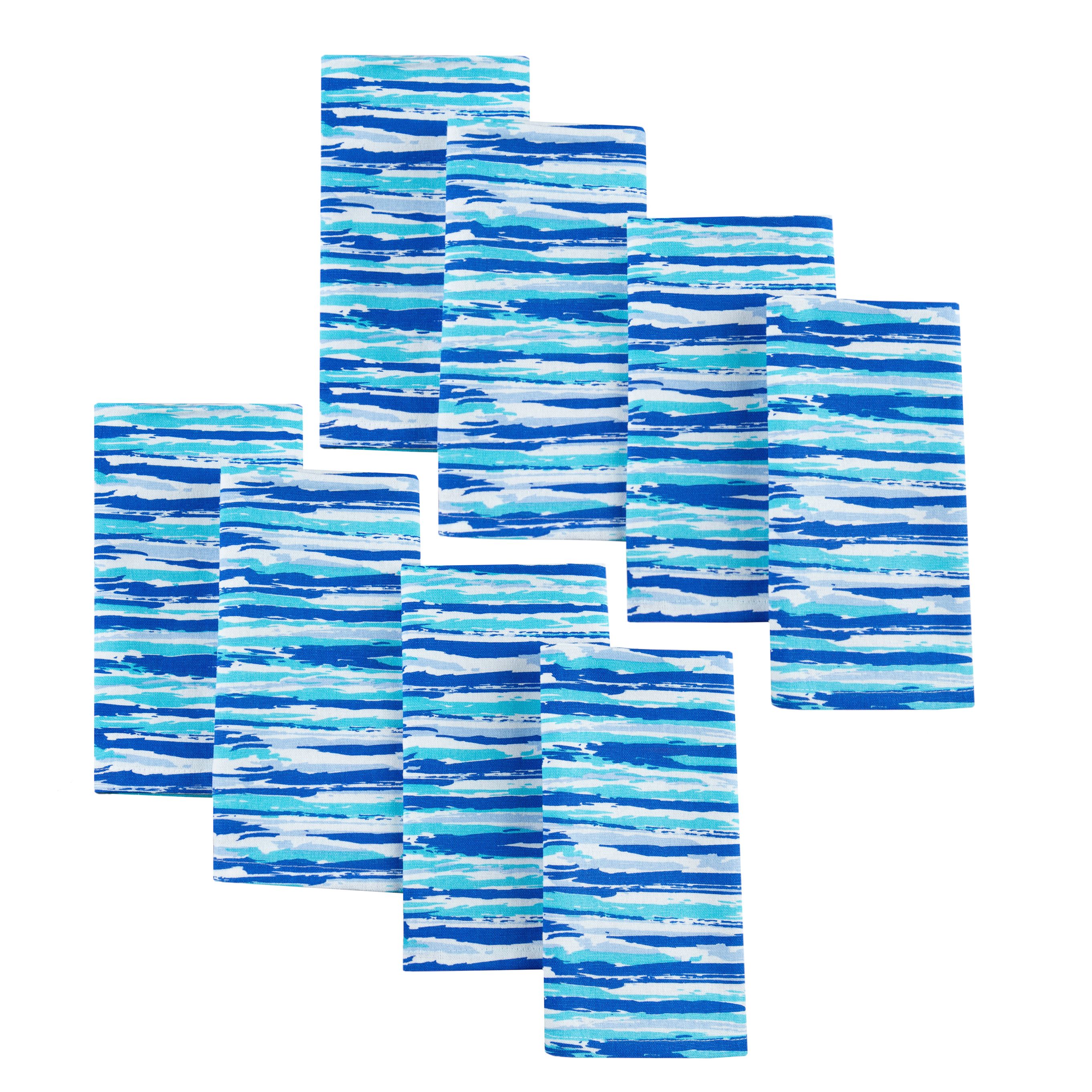 Mainstays Abstract Nautical 8 Pack Napkin Set, Blue - image 4 of 5