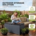 thumbnail image 3 of Dextrus Outdoor Waterproof 120 Gallon Resin Deck Box, Dark Brown, 3 of 7