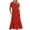 Red, variant on Ahuyic Womens Summer Dresses,Womens Casual Sundress,Women's Summer Casual Short Sleeve Crewneck Dress Casual Flowy Tiered Maxi Beach Dress With Pockets Shiny Print Dress