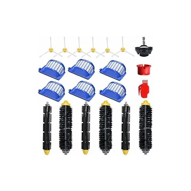 Kit de accesorios de repuesto compatible con iRobot Roomba 600 Series 614 615 621 671 697 698 650 651 660 690 Cepillos de rodillos Cepillos laterales de filtro