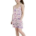 thumbnail image 3 of FAHXNVB Cami Romper for Girls Sleeveless Graphic Print Jumpsuit Short with Pockets One Piece Summer Casual Fashion Clothes 5-14 Years, 3 of 7
