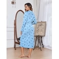 thumbnail image 3 of EKOUAER Womens Robes Lightweight Soft Knit Bathrobe Full Length Sleepwear with Pockets Ladies Loungewear, 3 of 6